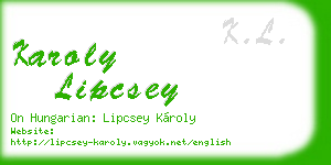 karoly lipcsey business card